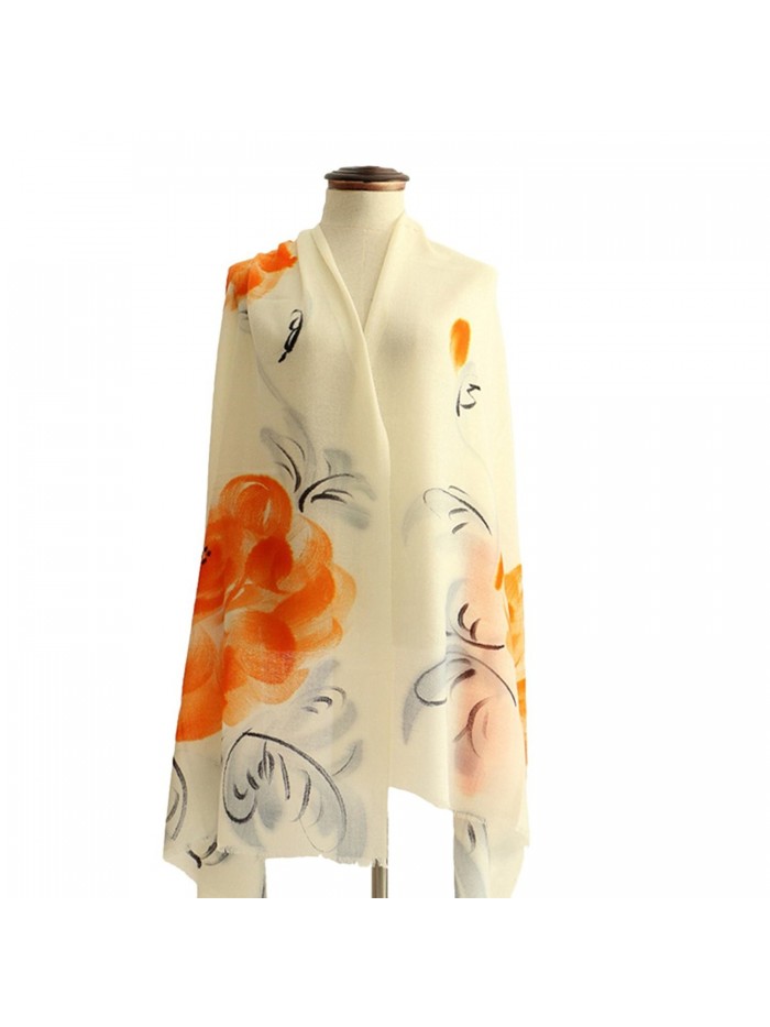 ZISUEX Women Shawl Wrap 80s Lightweight Pure Wool Knit Fashion Scarf Pashmina - Yellow - CP186IIIML3