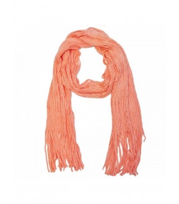 Wrapables Warm Long Scarf with Tassels - Peach - CP11HVVMF5L