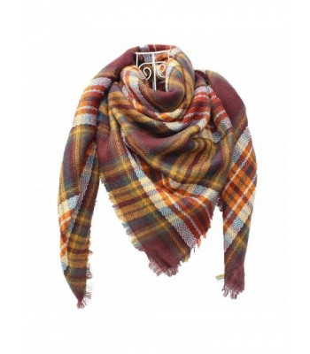 DH.M Blanket Scarf Women Big Square Long Scarves Warm Tartan Checked Shawl - A8 - C61874O8L93