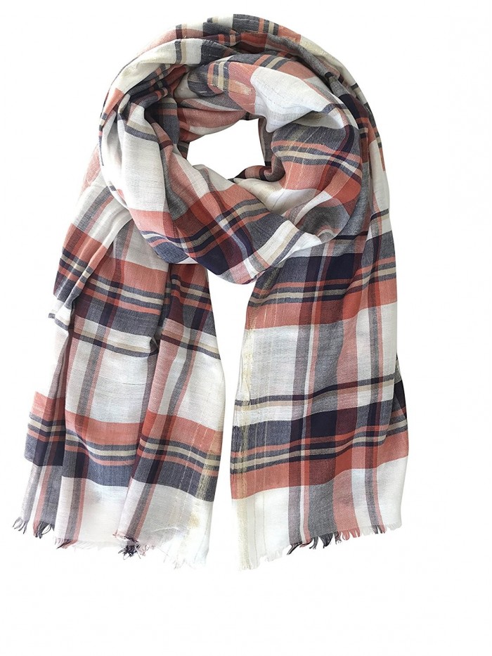 Kitara Women's Plaid Lurex Scarf - C2188469ZU9