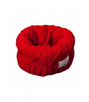 GS.Lee Toddler Kids Weave Knitted Loop Wraps Scarf Warm Infinity Neck Warmer - Red - C8186Q367QY