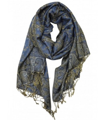 Achillea Reversible Paisley Pashmina Fringes in Wraps & Pashminas