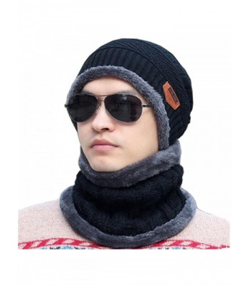 Beanie Winter Hat-BAISTEK Scarf Knit Hat Set Winter Warm Snow Ski Skull for Man-Women - Black - CE187EAXSHA