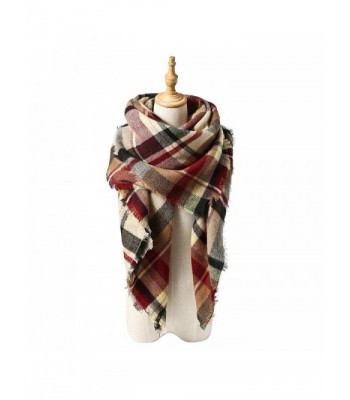 Spring fever Cozy Plaid Long Winter Shawl Lattice Oversized Blanket Scarf Wrap - A04 - CJ12MFSG0CX