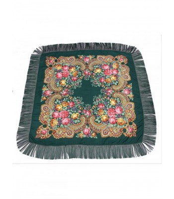 Dzhavael Couture Woman's Russian Style Wool Large Babushka Shawl Wraps Scarves - Dark Green - C8187WMLWX0