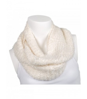 Snoozies Womens Thick and Soft Winter Knit Infinity Scarf - Soft Sequin - White - CC127DHM0B1