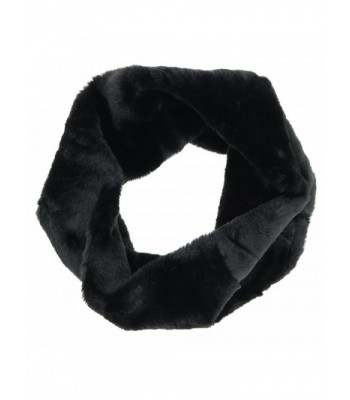 Elegant Essence Fluffy Faux Fur Tube Neck Warmer Scarf - Black - CG187IYLDTG
