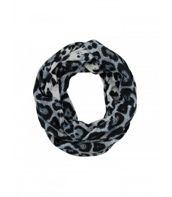 RW Soft & Cozy Knit Leopard Print Infinity Scarf - Gray - CW126M840VF