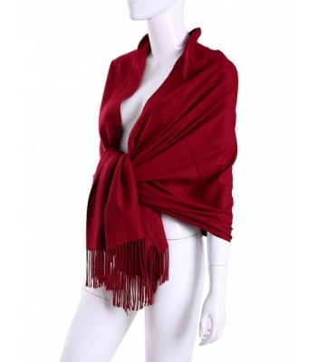 MuNiSa Womens Pashmina Cashmere Burgundy