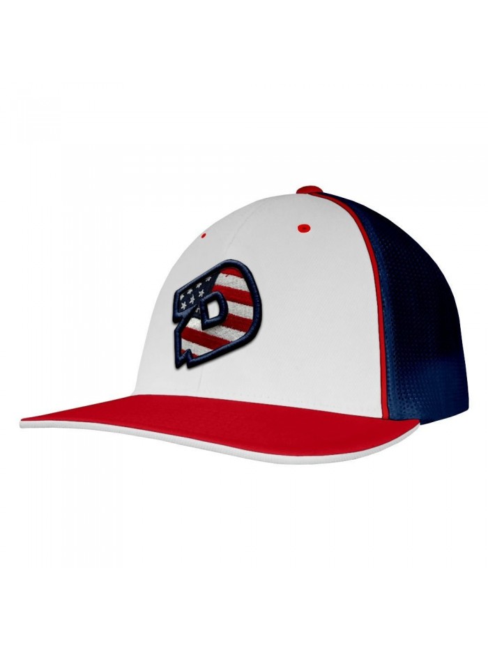 DeMarini D Logo USA Baseball/Softball Trucker Hat - White/Red/Navy - CU12GHJ9OJH