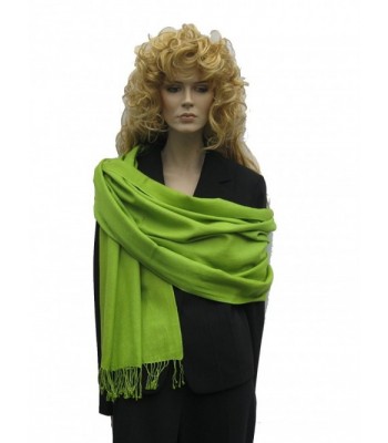 Scarves/wrap/stole/shawl in Pashmina from Cashmere Pashmina Group (Lime Green) - C71117UOQ77