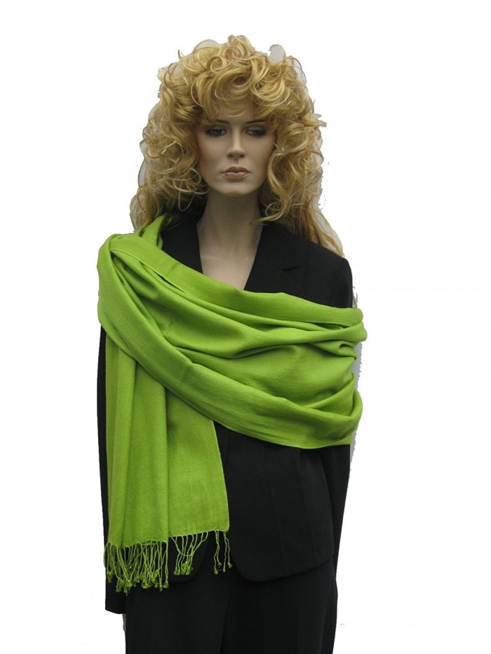 Scarves/wrap/stole/shawl in Pashmina from Cashmere Pashmina Group (Lime Green) - C71117UOQ77