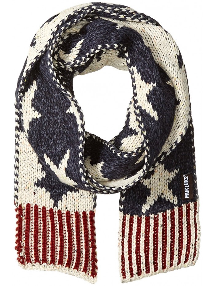 Muk Luks Women's Love America Long Skinny Scarf-Stars - Navy - CE12F6B1YLD