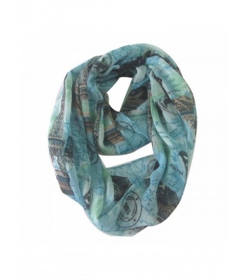 DONGYA Women's Paris Infinity Scarf - Blue - CF1284LZ80Z