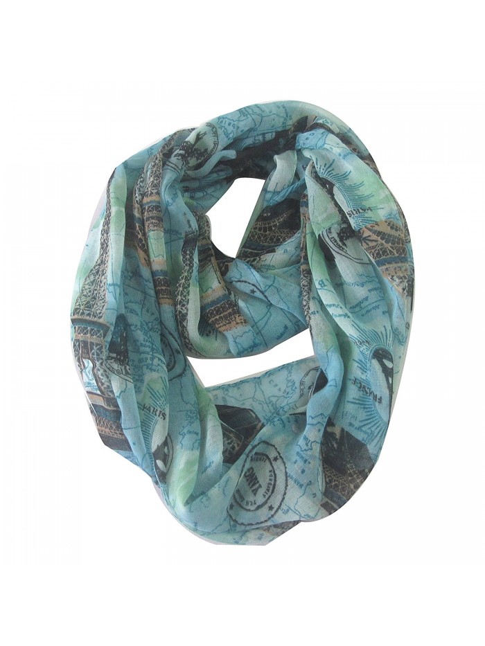 DONGYA Women's Paris Infinity Scarf - Blue - CF1284LZ80Z