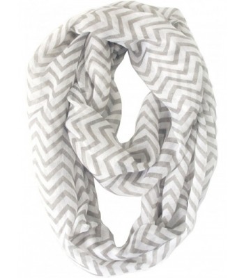 Vivian & Vincent Soft Light Weight Dot Chevron Sheer Infinity Scarf Shawl - gray - CK11O5NNJ7B