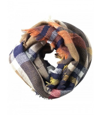 Lanzom Fashion Women Colorful Plaid Warm Scarf Lovely Winter Infinity Circle Loop Scarf - Style 4 - CR18646HYIQ