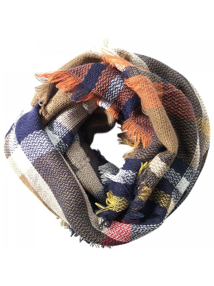 Lanzom Fashion Women Colorful Plaid Warm Scarf Lovely Winter Infinity Circle Loop Scarf - Style 4 - CR18646HYIQ