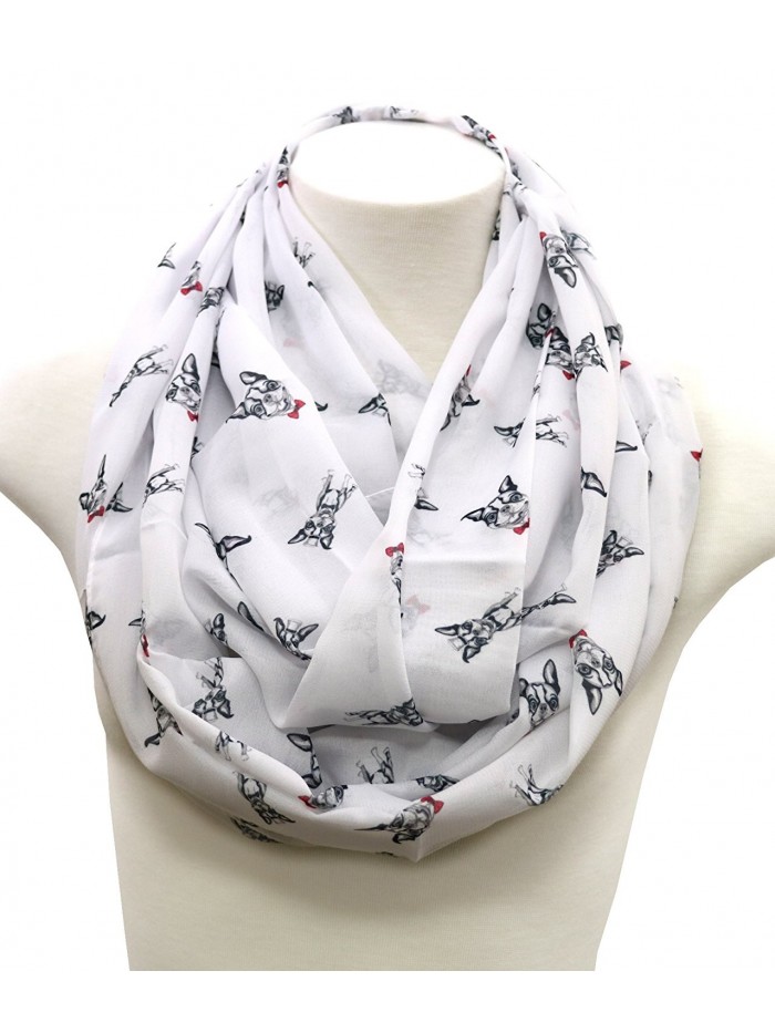 40% OFF Handmade Boston Terrier fashion infinity scarf by Di Capanni- Polka White - CM127QITJJX