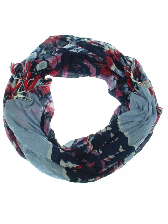 INC International Concepts Women's Tiles Tie-dye Tassel Wrap Scarf - Chambray - CZ12O0PL1PB