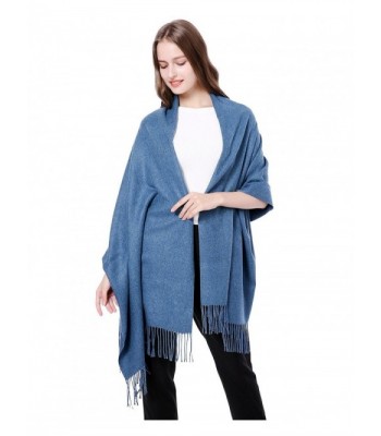 Cashmere Virgin Wool Thick Pashmina Scarf Soft Warm Long Shawl Scarves Wrap /Gift Box JAKY Global - Denim Blue - CB185M2Z9Y7