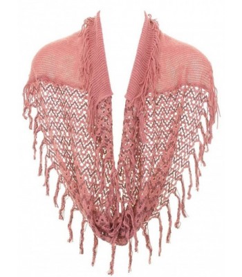 Womens Tubular Fringed Infinity Scarf