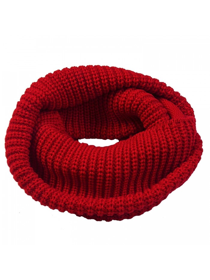 AiDeer Plain Weave Woolen Warm Neutral Shawl Infinity Scarf - Burgundy - CU12O9YXXLS