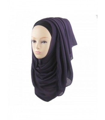 ManY Chiffon Jersey Hijab Scarf Wrap for Women Solid Color Scarf Lightweight - Style-014 - C0183OIILNX