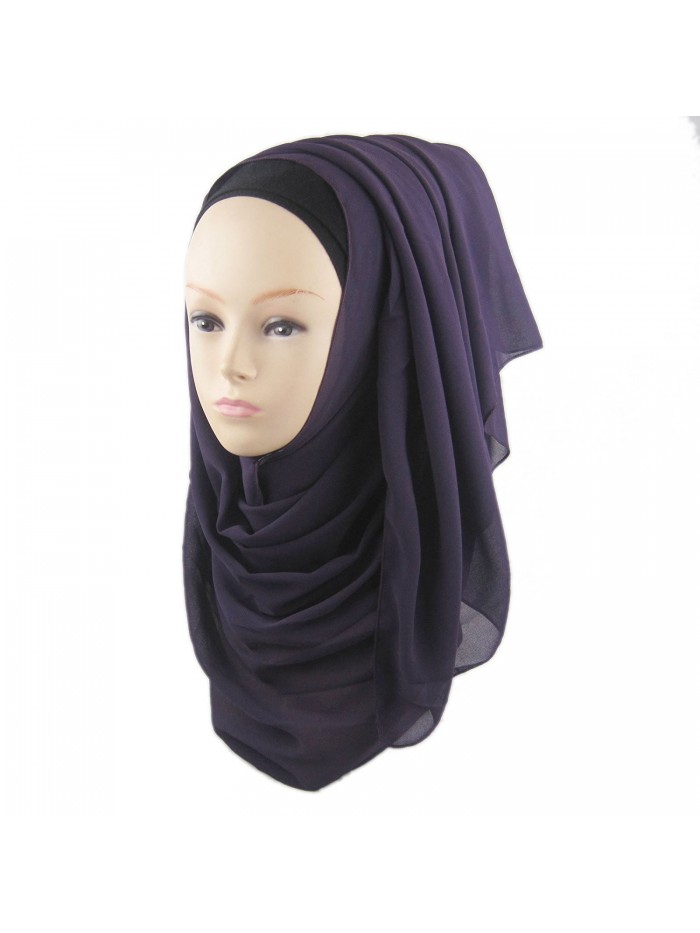 ManY Chiffon Jersey Hijab Scarf Wrap for Women Solid Color Scarf Lightweight - Style-014 - C0183OIILNX