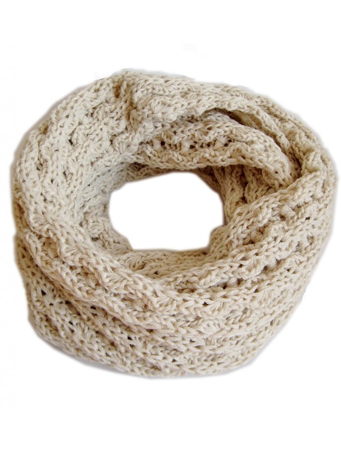 Frost Hats Winter Infinity Scarf for Women IS-1 Knitted Loop Scarf Frost Hats - Beige - C511BYZGCOP