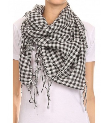 AN1225 Fashion Plaid Scarf Frills