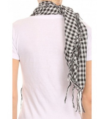 AN1225 Fashion Plaid Scarf Frills in Fashion Scarves