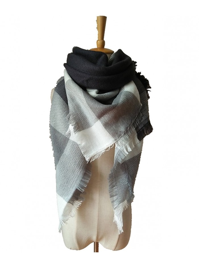Lanzom Women Tartan Blanket Scarf Stylish Winter Warm Pashmina Wrap Shawl - Color 14 - CF12O8BDIRF