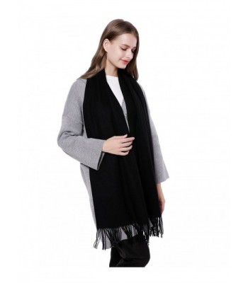 Cashmere Virgin Wool Thick Pashmina Scarf Soft Warm Long Shawl Scarves Wrap /Gift Box JAKY Global - Black - CI185M43Z5X