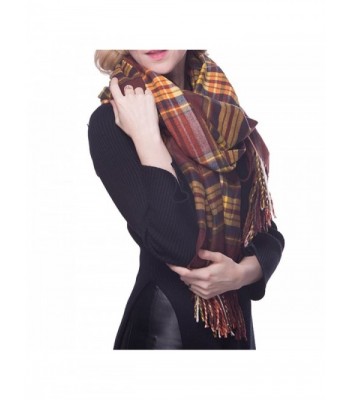 N'joy Long Shawl Scarf- Tartan- Solid Color Blanket- Plaid Blanket with Fringe Trims - Plaid-05 - C012MBTSZQP