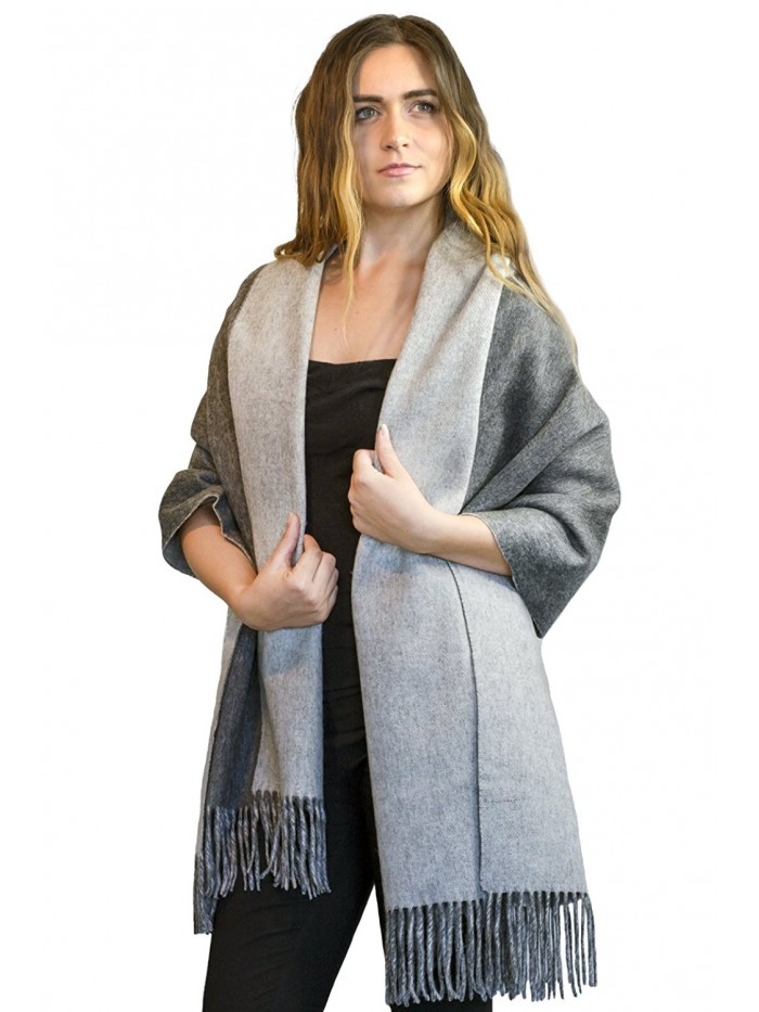 MoonCats Wool & Pure Cashmere Shawl Large Soft & Heavy Scarf Wrap & Plaid for women - Grey - CP12C38TFUJ
