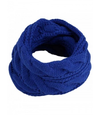 JOYEBUY Women Lady Thick Wool Knit Scarf Warm Winter Infinity Circle Loop Scarf Valentine Gift - Royal Blue - CG187KD8Q3U
