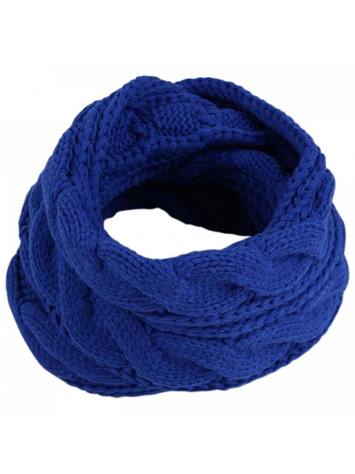 JOYEBUY Women Lady Thick Wool Knit Scarf Warm Winter Infinity Circle Loop Scarf Valentine Gift - Royal Blue - CG187KD8Q3U