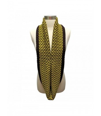 Yellow Chevron Pattern Circle Infinity in Cold Weather Scarves & Wraps