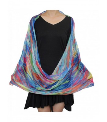 Rainbow Glistening Chiffon Infinity Circle in Fashion Scarves