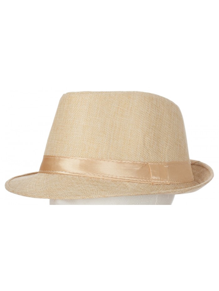 DRY77 Plain Solid Color Fedora - Beige - CC11MYS1YFD