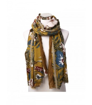 Odema Womens Scarf Stylish Scarves Shawl Wraps Multicolor Flower Blanket Scarf - Yellow - CI185IUQSXR