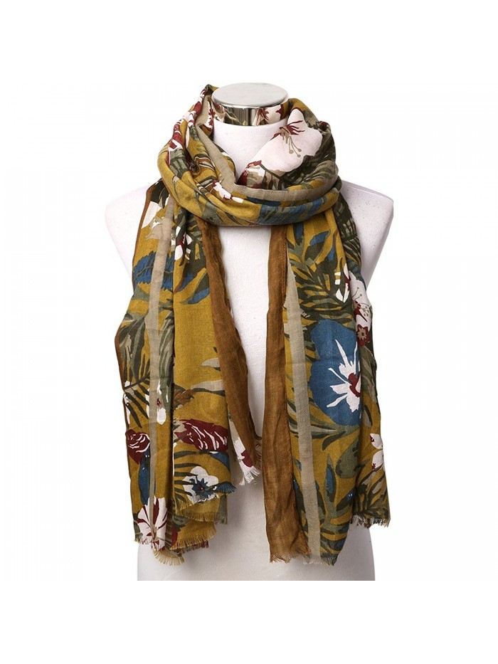 Odema Womens Scarf Stylish Scarves Shawl Wraps Multicolor Flower Blanket Scarf - Yellow - CI185IUQSXR
