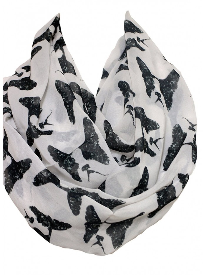 Etwoa's Boston Terrier Dog Black White Head Print Infinity Scarf Circle ...