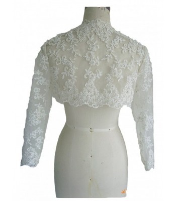 Women's Lace Wraps Wedding Bridal Bolero Jacket With Pearls WJ16 ...