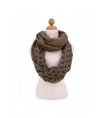 Premium Night Owl Infinity Loop Fashion Scarf - Different Colors Available - Taupe - C811I9ON477