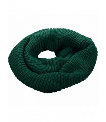 NEOSAN Womens Thick Ribbed Knit Winter Infinity Circle Loop Scarf - Dark Green - CS127NEJP3P