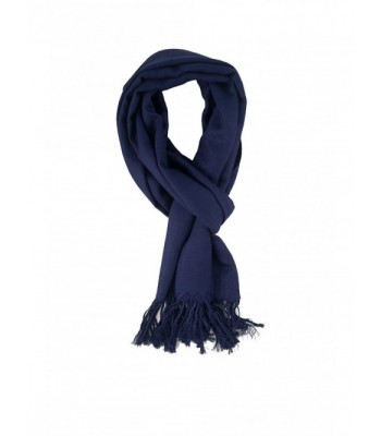 Ikaduwa Women's Long Silk Scarf - Navy Blue - CV12O09V0BC