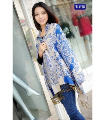 Reversible Paisley Pashmina Silky Blue