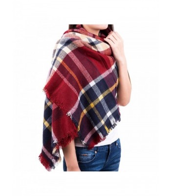 Chichitop Large Tartan Fashion Women Scarf Lovely Best Gift Scarf Wrap Shawl 59"x59" - Red - C112N8TKTVN